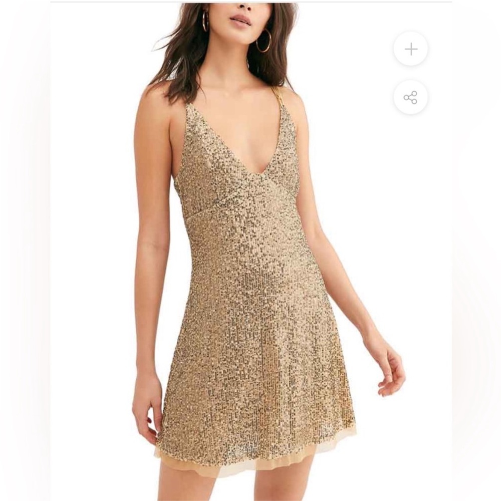 Free People Gold Rush Dress XS